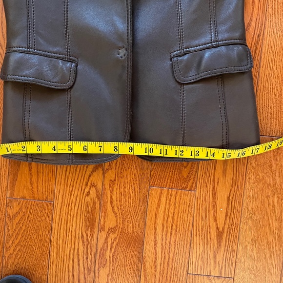 Michael Kors Brown Leather Blazer Jacket - Picture 11 of 11